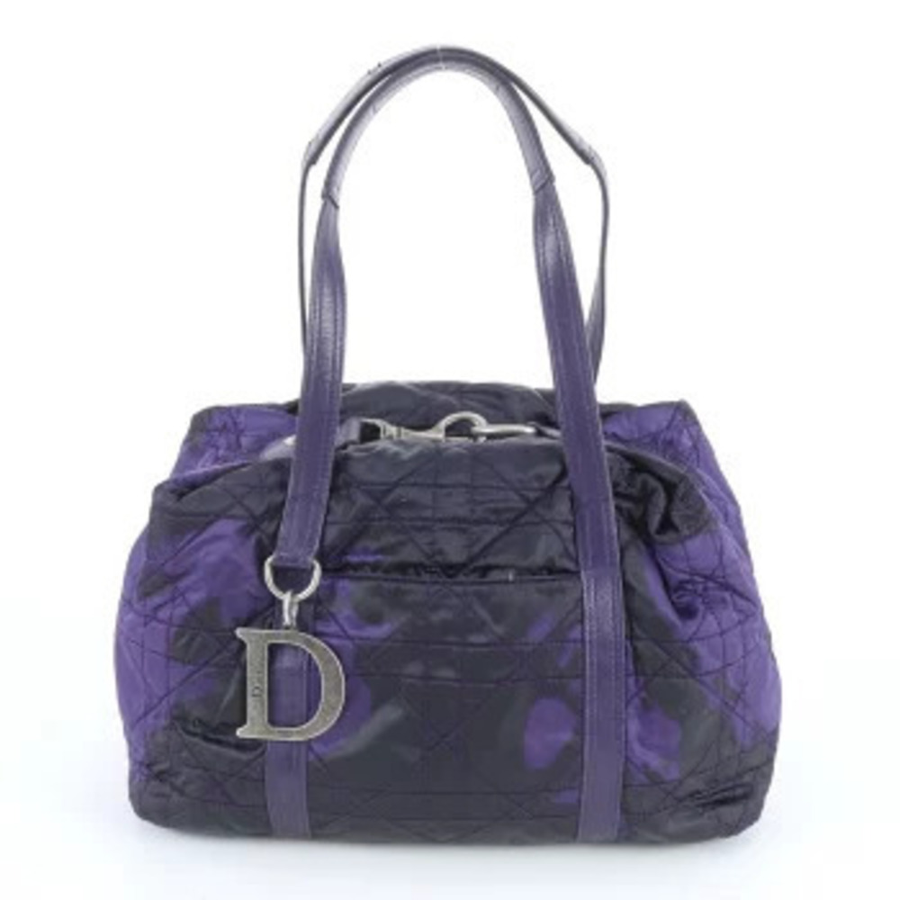 Christian Dior Cannage Leather 2Way Shoulder Tote Bag Blue